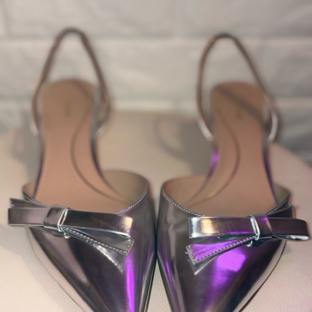 Elegant Women's Silver Slingback Heels